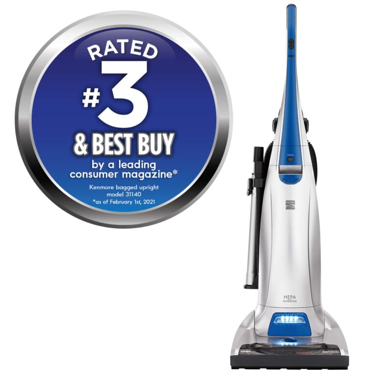 Kenmore 31140 Pet Friendly Lightweight Bagged Upright Beltless Vacuum with Pet Handi-Mate, Triple HEPA, Telescoping Wand, 4-Position Height Adjustment, 3 Cleaning Tools, Blue/Silver - Image 7