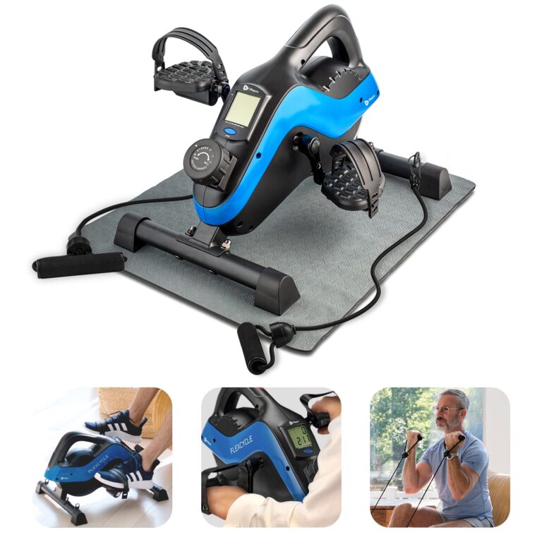 Lifepro 3-in-1 Under Desk Cycle Pedal Exerciser with Resistance Bands - Arm, Foot and Leg Exerciser While Sitting for Seniors- Mini Under Desk Bike Pedal Exercise Machine Workout with Fitness app