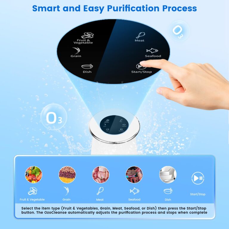 Powerscale Ozone Generator Fruit and Vegetable Washing Machine with Ozone Bubble Removes Pesticides Bacteria Hormone Residues, Fruit Vegetable Cleaner Device with Timer & Smart Touch Control - Image 5
