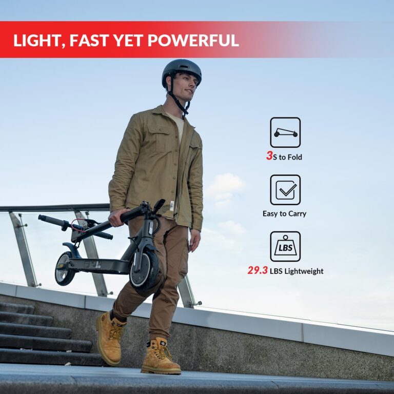 INVANTI E30 Electric Scooter with Smart APP, 19.9 Miles Range & 18 MPH, 350W Motor, 8.5" Solid Tires, Rear Suspension and Turn Signals, Foldable Electric Scooter for Adults and Teens - Image 6