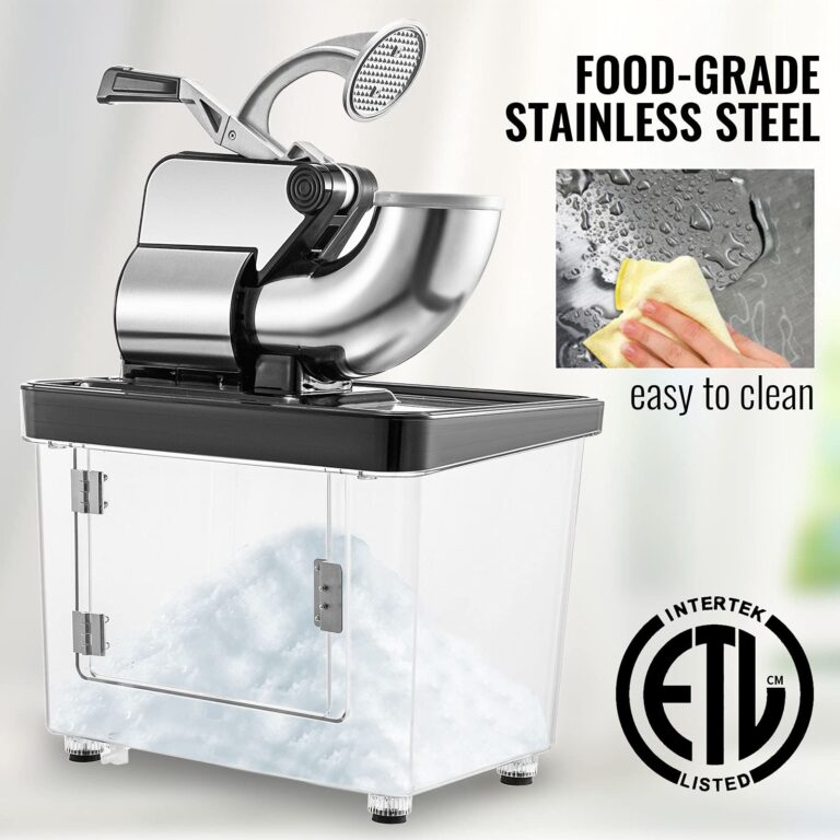 VEVOR 110V Commercial Ice Crusher 661LBS/H, ETL Approved 300W Electric Snow Cone Machine with Dual Blades, Stainless Steel Shaved Ice Machine with Safety On/Off Switch for Family, Restaurants, Bars - Image 2