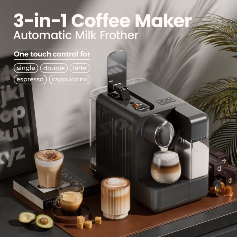 JZ.CAFE Espresso Machine with Integrated Automatic Milk Frother - Single-Serve Coffee Maker Capsule Compatible, One Touch Latte & Cappuccino, Single or Double Shot Espresso Maker - Image 7