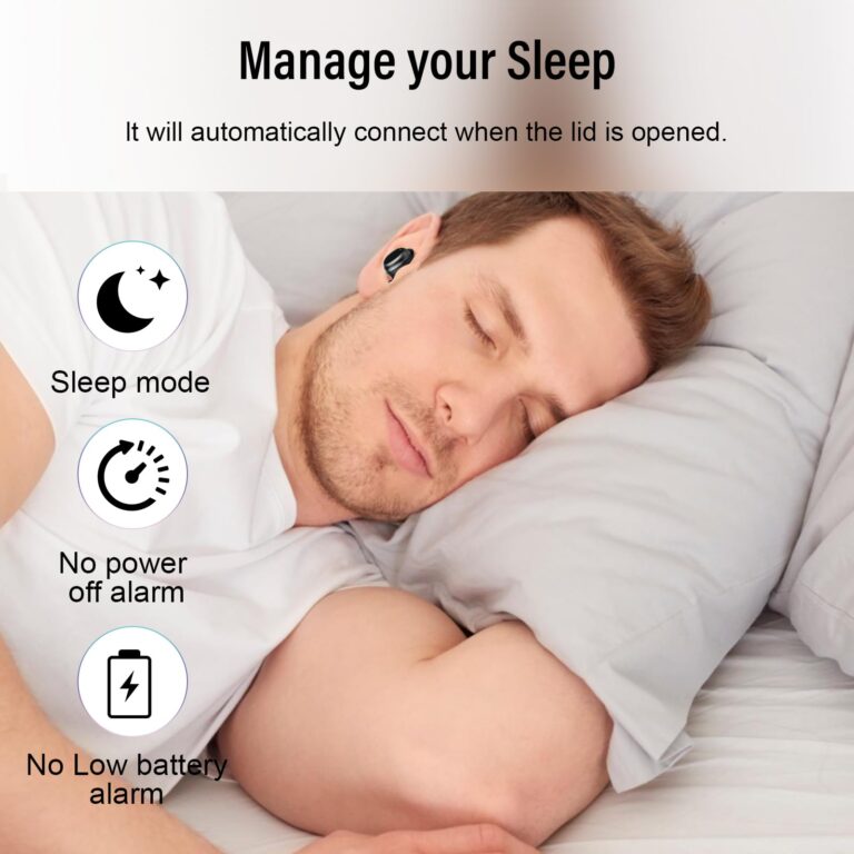 DUSONLAP Sleep Earbuds Bluetooth 5.4 in Ear Light-Weight Headphones, Mini Sleep Headphones Small Design for Side Sleepers, 47H Playtime with Charging Case, Clear Calls Earphones, Mysterious Black - Image 3