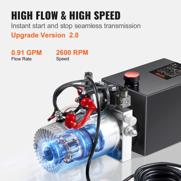Vevor Hydraulic Power Unit 10 Quart Hydraulic Pump Double Acting Power Unit Dump Trailer for Dump Trailer Car Lifting 3200 PSI (Steel, 10 Quart/Double Acting): Industrial & Scientific - Image 5