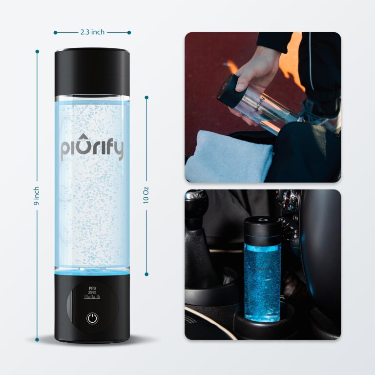 Hydrogen Water Bottle Generator - Up to 4100+ PPB Concentration - SPE/PEM Technology - Certified H2 Generator - Portable Athletic Performance & Hydration System - 6-Hour Hydrogen Retention (Black) - Image 3