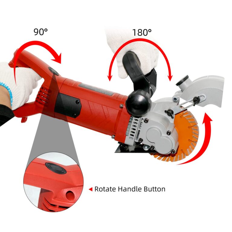 TIEKJOT 110 V Wall Chaser Groove Cutting Machine Electric Concrete Cutter 4800 W for Brick Grooving Slotting Power Masonry Saw With 5 Pcs 5 Inch Saw Blades Infrared Sighting and Dustproof - Image 7