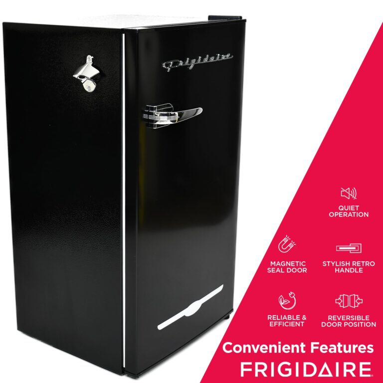 FRIGIDAIRE EFR376-BLACK 3.1 Cu Ft Black Retro Bar Fridge with Side Bottle Opener - Image 3