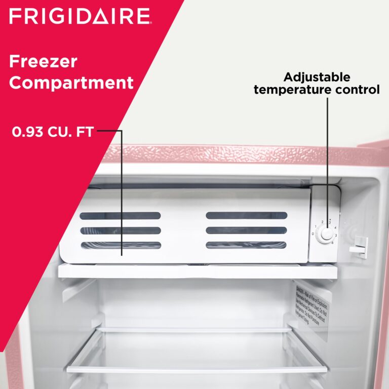 Frigidaire EFR376 Retro Bar Fridge Refrigerator with Side Bottle Opener, 3.2 cu. Ft, Pink/Coral - Image 5