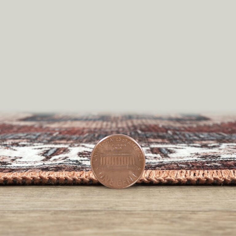 Adiva Rugs 8x10 Machine Washable Area Rug with Non Slip Backing for Living Room Bedroom Bathroom Kitchen Mats for Floor Decor Anti Fatigue Non Skid Door Carpet (Multi Coral Navy Teal, 8' x 10') - Image 5