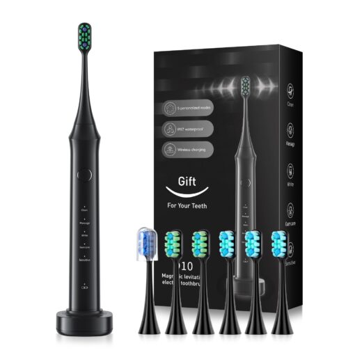 bluelk Electric Toothbrush for Adults and Kids- Sonic Toothbrush with 6 Brush Heads in 3 Types, Rechargeable with 5 Modes and Built-in Smart Timer, Hsa Store Eligible Items