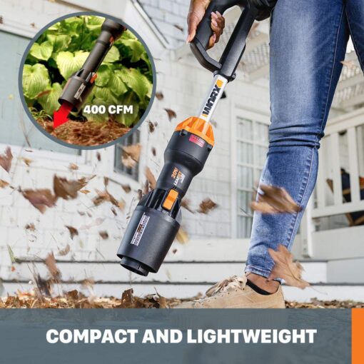 WORX 20V LEAFJET Cordless Leaf Blower with Power Share Brushless Motor - WG543 (Battery & Charger Included) & Worx WG163 GT 3.0 20V PowerShare 12" Cordless String Trimmer & Edger - Image 5