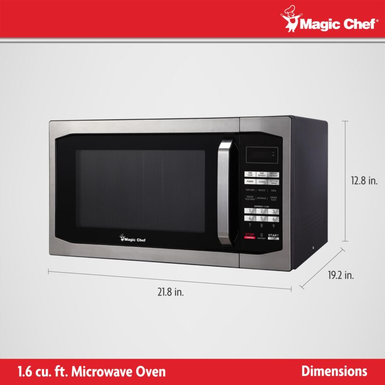 Magic Chef Countertop Microwave Oven, Small and Compact, 1100 Watt, 1.6 Cu Ft, Steel - Image 7