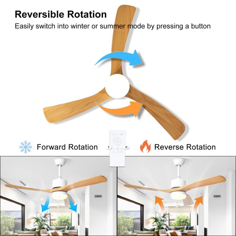 WYIXHOOG 36in Modern Ceiling Fans with Lights and Remote Control 6-Speed Quiet Wood Ceiling Fan Memory Function LED Ceiling Fan Light for Bedroom Living Room Kitchen Indoor Use - Image 6