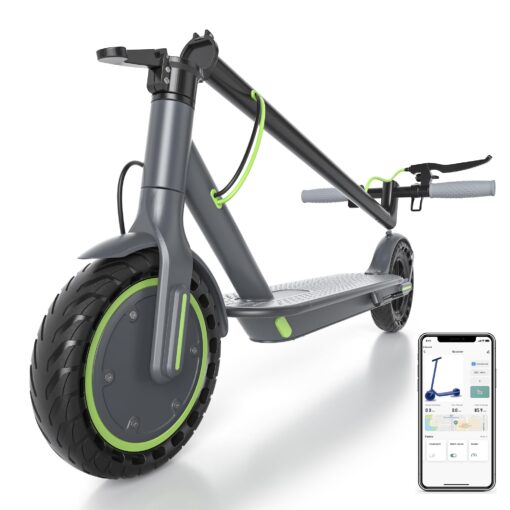Electric Scooter - 8.5" Solid Tires, 350W Motor, Up to 19 MPH and 12 Miles Long-Range Commuting Foldable Scooter for Adults with Dual Braking System and Smart App