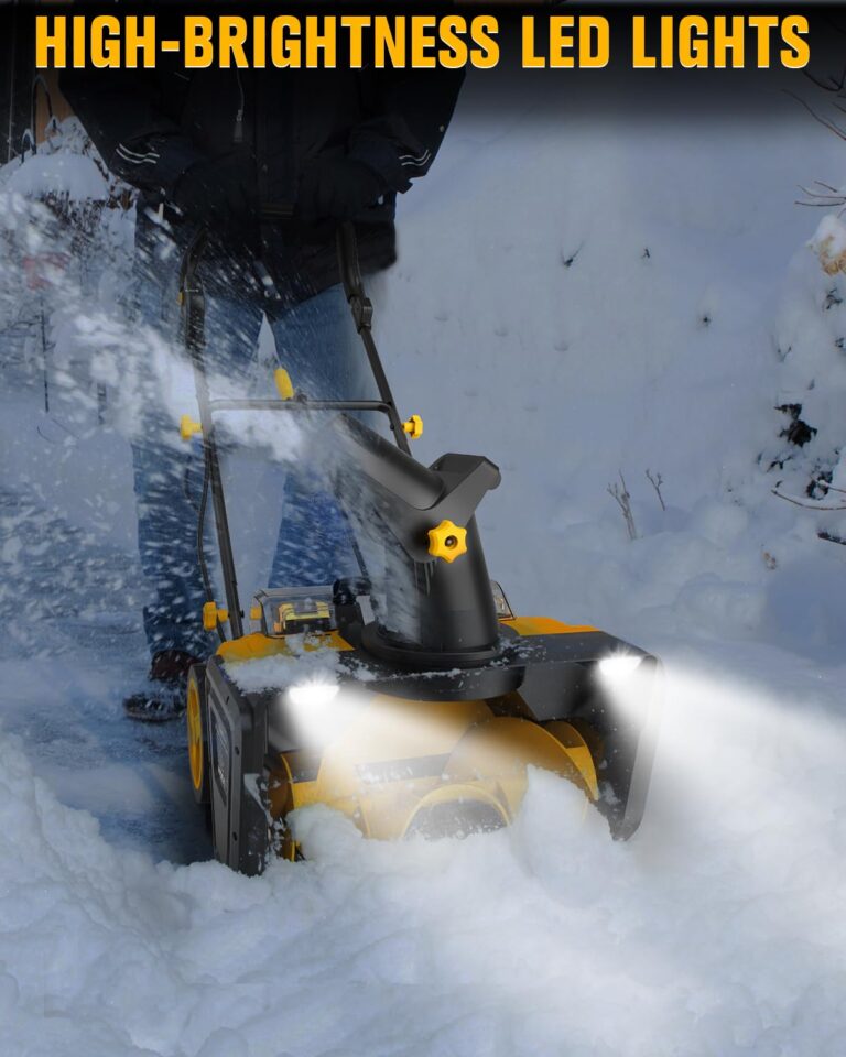 Houselife Cordless Snow Blower Compatible with Dewalt 20V Max Battery, 2 x 20V Snow Thrower with Brushless, 20" Electric Snow Blowers with 2 LED Lights (Tool Only, 2 * 4.0Ah Batteries Required) - Image 4