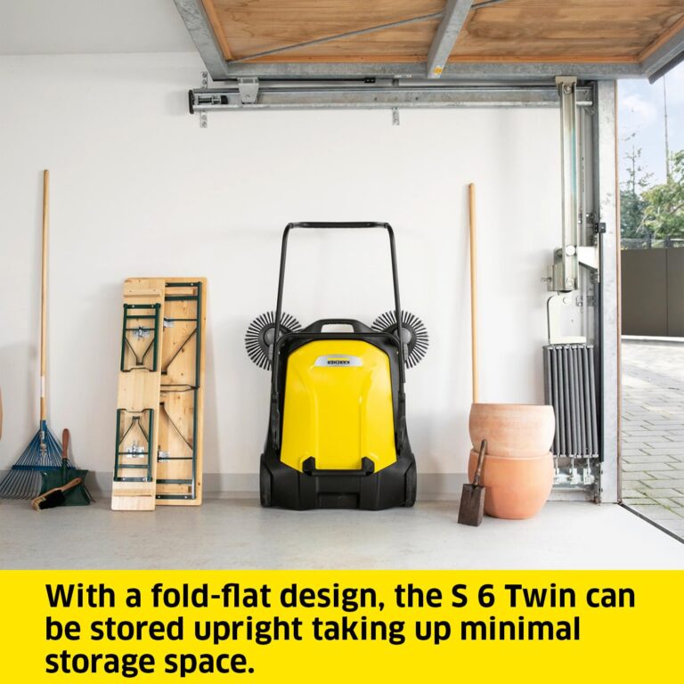 Kärcher - S 6 Twin Walk-Behind Outdoor Hand Push Floor Sweeper - 10 Gallon Capacity - 33.9" Sweeping Width - Sweeps up to 32,300 Square Feet/Hour - Image 4