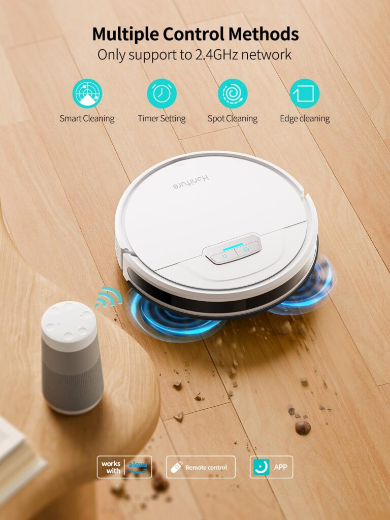 HONITURE Robot Vacuum and Mop Combo, 4000pa Strong Suction, G20 Robot Vacuum Cleaner with Self-Charging, 150Mins Max, App&Remote&Voice Control, Super-Slim, Ideal for Pet Hair - Image 5