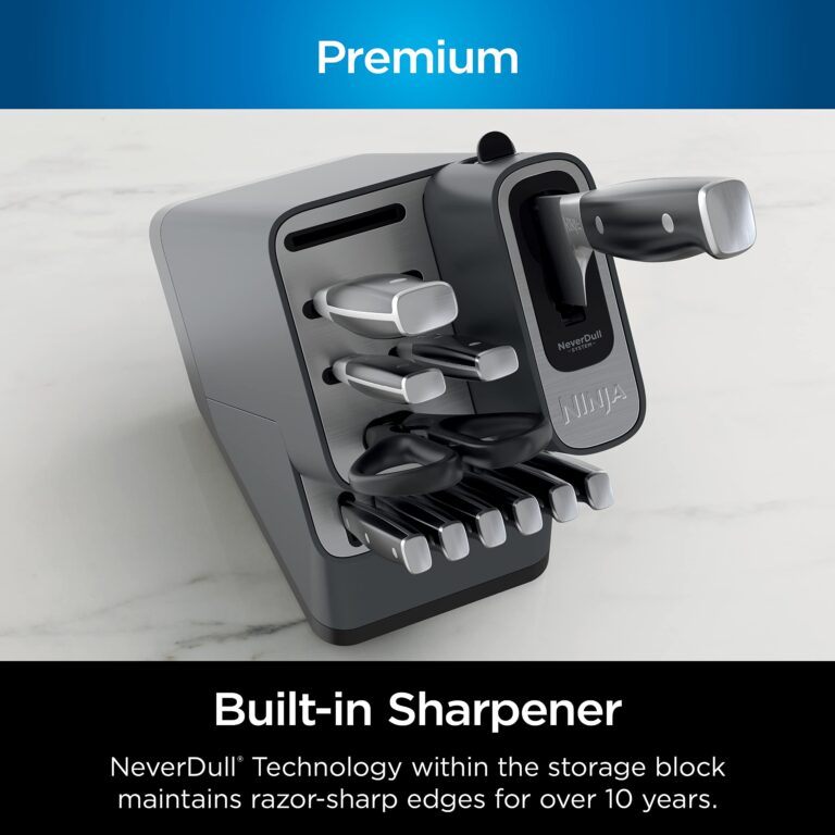Ninja K32012 Foodi NeverDull Premium Knife System, 12 Piece Knife Block Set with Built-in Sharpener, German Stainless Steel Knives, Black - Image 5