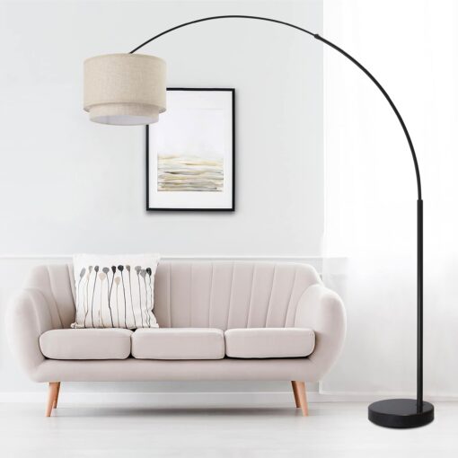 Major-Q Arc Floor Lamp Modern 81" Tall Standing Lamps for Living Room - Stand Up Arching Lamp (6938DS-BEIGE)