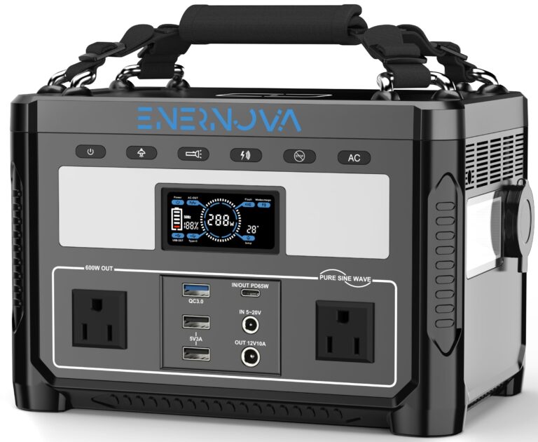 Portable Power Station ETA, 600W/288Wh LiFePO4 Battery Backup, 50-Min Fast Charge, 2 * 600W AC Outlets, Outdoor Solar Generator(Solar Panel Optional), Ideal for Camping, RV, Home, Emergency