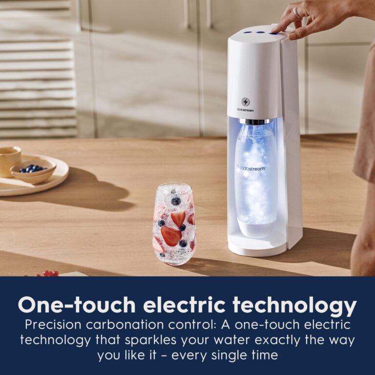 SodaStream E-TERRA Sparkling Water Maker Bundle (White), with CO2, Carbonating Bottles, and bubly Drops Flavors - Image 6