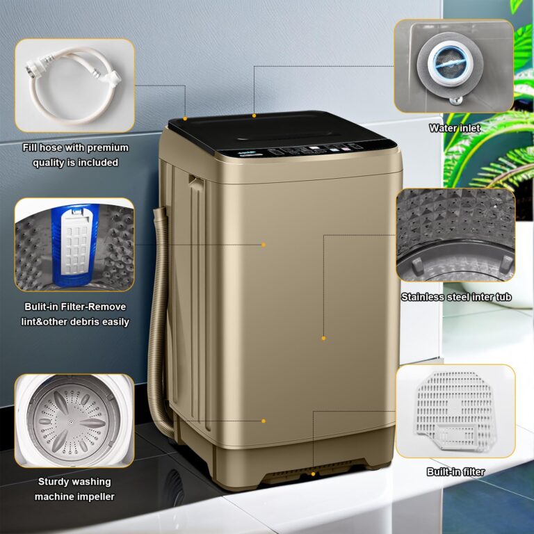 Qhou KRIB-XQB201A-GREY6 Full Automatic Washing Machine, Gold - Image 3