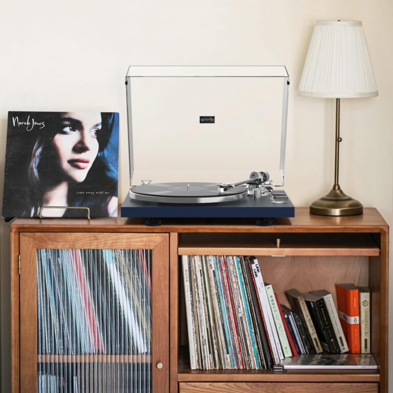 Turntables Belt-Drive Record Player with Wireless Output Connectivity Vinyl Player 33&45 RPM Speed Phono Line Output USB Digital to PC Recording ATN3600L MM Cartridge&Counterweight Dark Blue - Image 6