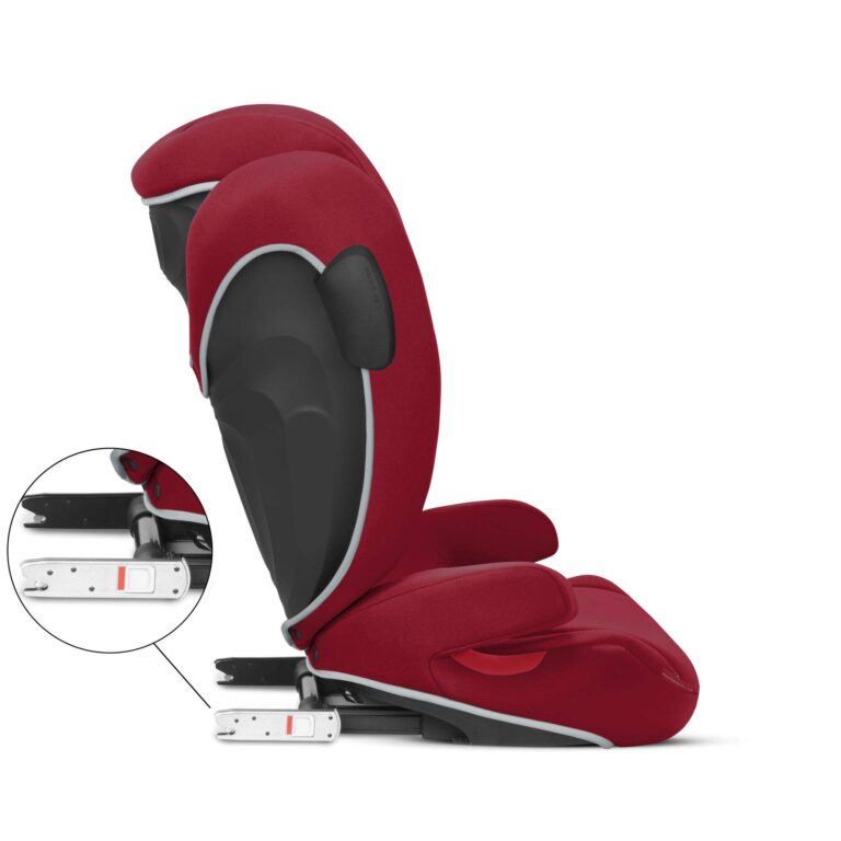 CYBEX Solution B2 fix+ Lux High Back Booster Seat, Lightweight Booster Seat, Secure Latch Installation, Linear Side Impact Protection, Reclining 12-Position Height Adjustable Headrest, Dynamic Red - Image 7