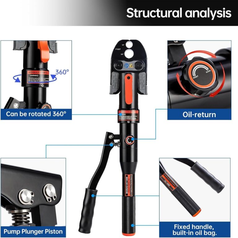 IBOSAD Hydraulic Copper Pipe Tube Fittings Crimping Tool with 1/2",3/4",1" for Copper Pipe and 1/2&3/4" F877 Stainless PEX Sleeve,1/2&3/4" for F1807 Pex Pipe Copper Ring - Image 3