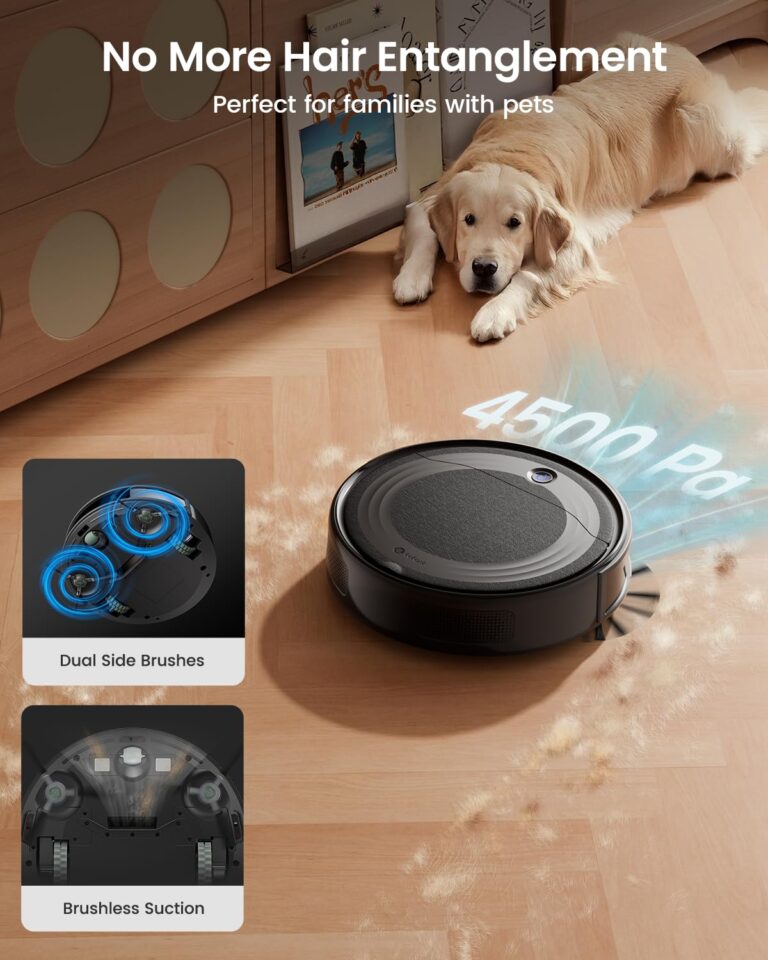Lefant M310 Robot Vacuum Cleaner, 4500Pa Powerful Suction, PreciSense Obstacle Avoidance, Mini, Quite, 160 Mins Self-Charging Robotic Vacuums, App/Voice/Remote, Ideal for Pet Hair Hard Floors, Black - Image 8