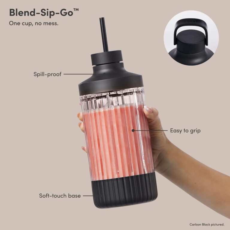 Beast Mega 1200 | Premium Countertop Blender | Smoothies, Shakes, Sauces, Dips, Soups | Blends Ice and Frozen Fruit | XL Vessel | Extra Vessels, Straw System Included | 1200W | (Charcoal, 120V) - Image 6