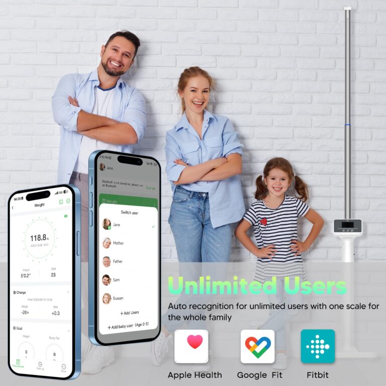 arboleaf Digital Physician Scale, FSA HSA Eligible, Ultrasonic Height and Weight Scale, Smart Body Composition Analyzer for Gym and Home, 11-485lb, 6ft.4.8in, Body Fat Measurement, Weight, Height, BMI - Image 2