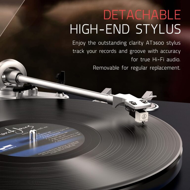 Turntables Belt-Drive Record Player with Wireless Output Connectivity Vinyl Player 33&45 RPM Speed Phono Line Output USB Digital to PC Recording ATN3600L MM Cartridge&Counterweight Dark Blue - Image 2