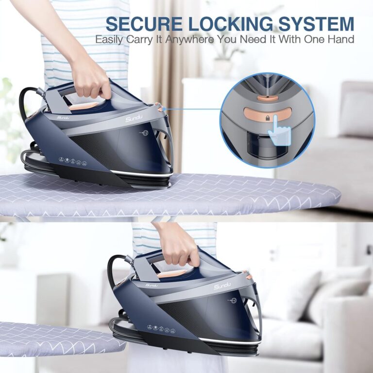 1800W Steam Iron for Clothes with Digital Display Steam Station, 1.5L Water Tank Ceramic Soleplate, Anti-Drip, Self-Clean, 3-way Auto Shut-Off System for Various Fabrics for Home Steamer - Image 3