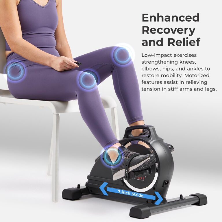 Sunny Health & Fitness Dual Function Smart Motorized Mini Bike Trainer, Under Desk Exercise Machine for Senior Training, Arm/Leg Cardio Cycle Workout, Free SunnyFit App Bluetooth Link-SF-B020029SMART - Image 3