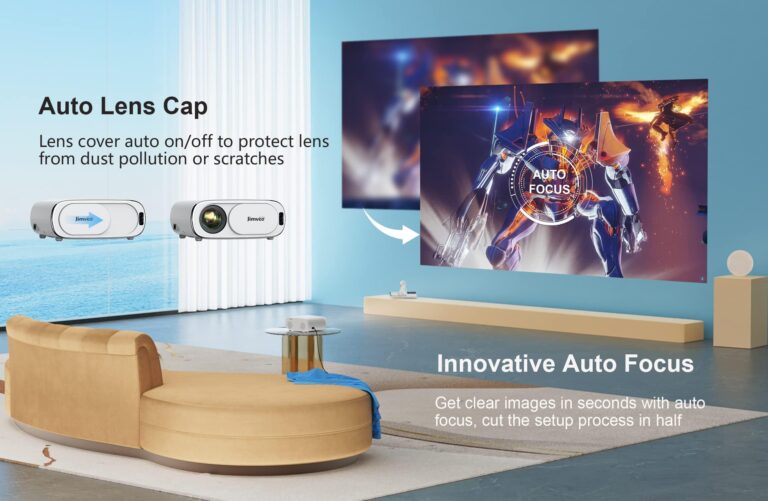 [AI Auto Focus+Auto Lens Cap]Outdoor-Projector 4K with WiFi 6and Bluetooth:Upgrade 1100 ANSI Native 1080P Jimveo Portable Projector, Auto 6D Keystone&Zoom,Home LED Movie Projector for Outdoor/Home Use - Image 7