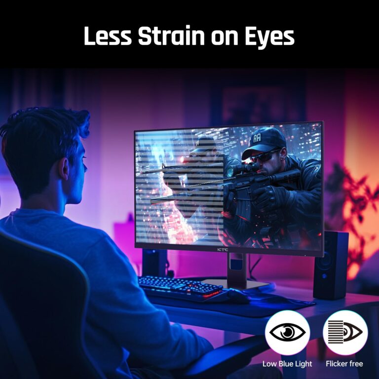 KTC 27'' 280Hz 240Hz Gaming Monitor 1ms GTG 350nits Fast VA 1080P Tilt 126% sRGB Adaptive Sync 4000:1 Contrast Ratio HDR DisplayPort 1.4/HDMI 2.0 VESA - Image 4