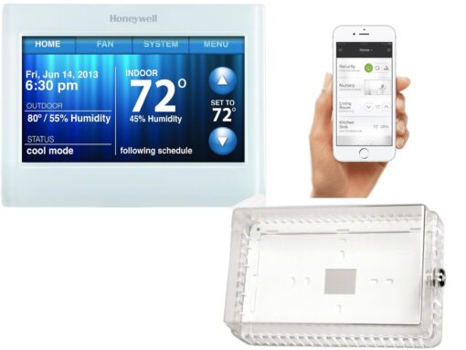 Playhardest Thermostat Lockbox Bundle with Honeywell Home TH9320WF5003 Wi-Fi 9000 Color Touch Screen Programmable Thermostat