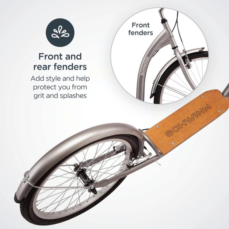 Schwinn Shuffle Adult Scooter, 26-Inch Front Wheel, 20-Inch Rear Wheel, Alloy Linear Pull Brakes, Steel Frame, Grey - Image 6