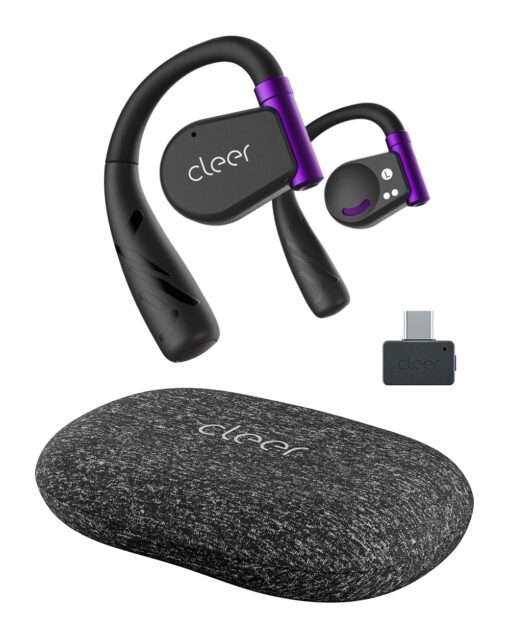 Cleer ARC II Gaming Earbuds - True Wireless Open Ear Headphones, Ultra-Low Latency, Snapdragon Sound, Bluetooth 5.3, USB-C Dongle, 35Hr Battery, Compatible with PS4, PS5, PC, Switch, Black