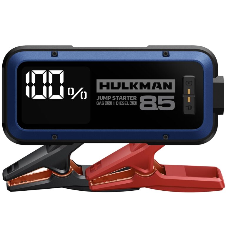Hulkman Alpha85,Cobalt Blue, 2000A 74Wh Smart Jump Starter, 12V Portable Car Battery Booster with 3.3" Display, USB-C Power Pack,Includes 65W Wall Charger,Jumper Cables for up to 8.5L Gas/6.0L Diesel