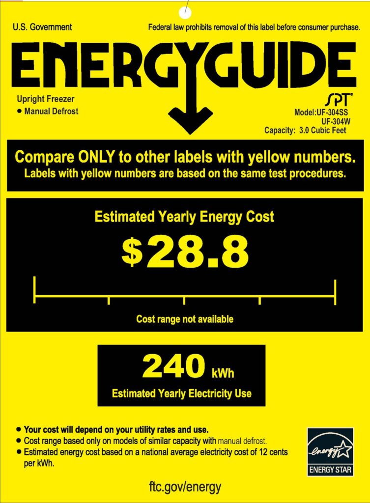 SPT UF-304W: 3.0 cu.ft. Upright Freezer in White - ENERGY STAR - Image 3