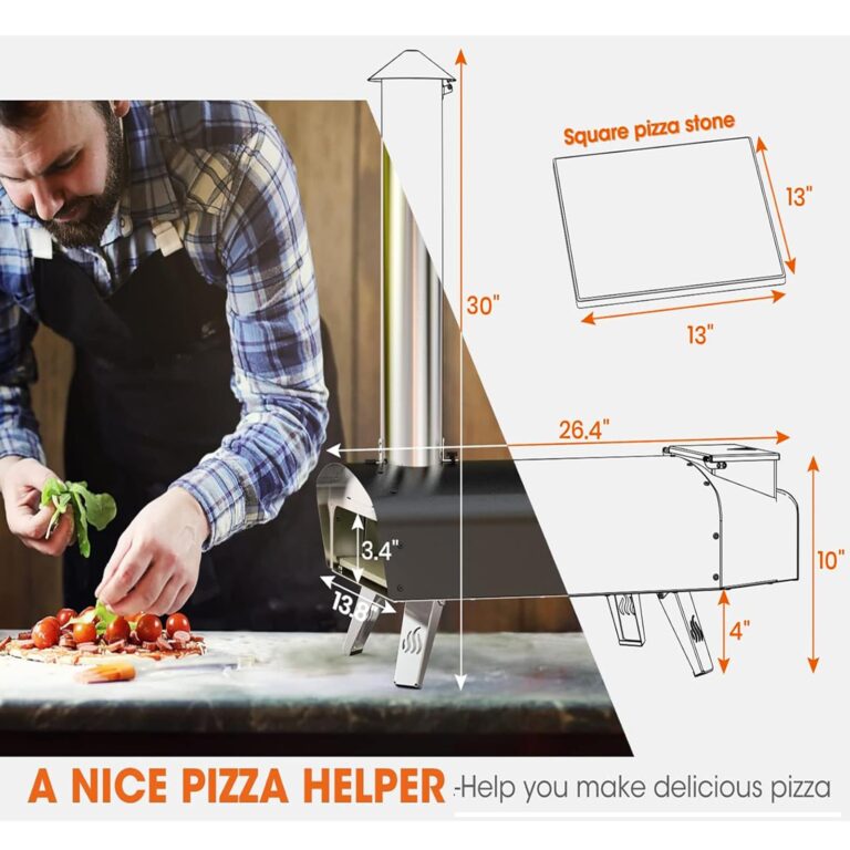Mimiuo Outdoor Pizza Oven Wood Pellet 12" Pizza Ovens with Pizza Stone and Pizza Peel, Portable Wood-Fired Pizza Oven Pizza Stove for Backyard and Outside (Classic W-Oven Series) - Image 9
