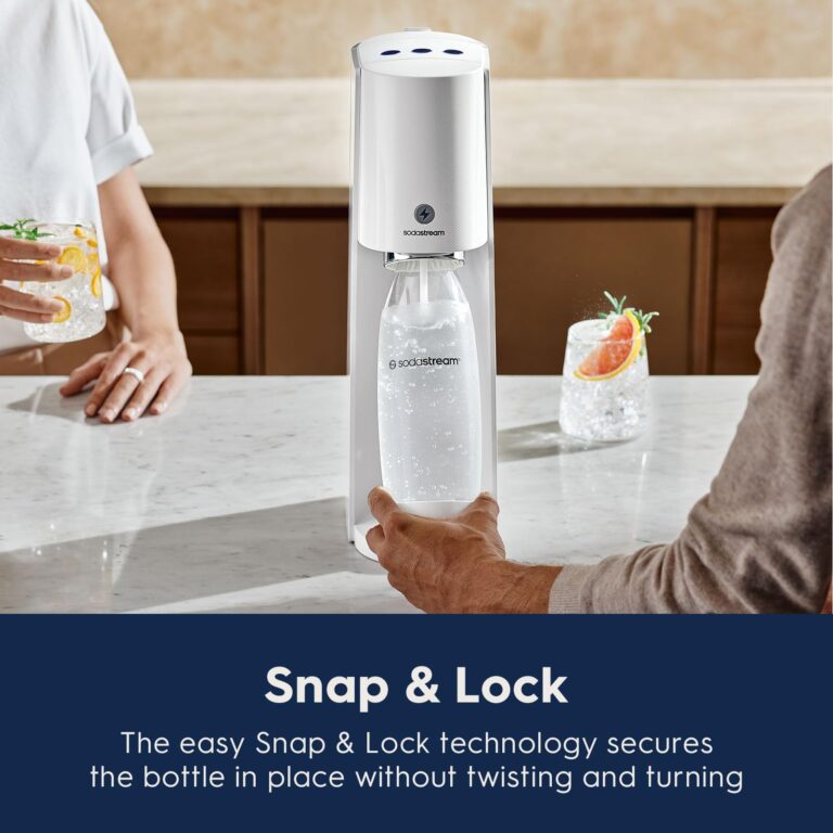 SodaStream E-TERRA Sparkling Water Maker Bundle (White), with CO2, Carbonating Bottles, and bubly Drops Flavors - Image 5
