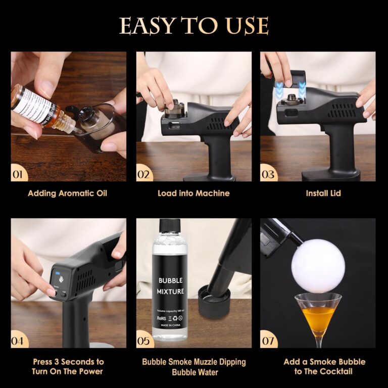 RAYBYLAND Electric Smoker Gun for Cooking, 5000mAh Rechargeable Battery, One Button Operation, Suitable for Indoor and Outdoor Barbecue and Bar Cocktails, Whiskey - Image 8
