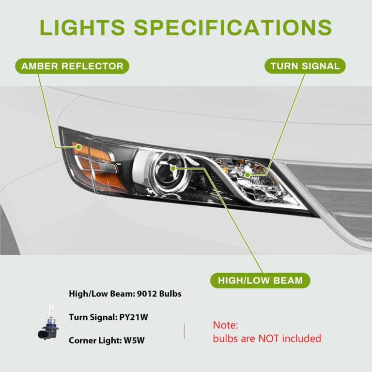 AUTOSAVER88 Projector Headlights Assembly Compatible with 2014-2020 Chevy Impala Factory Halogen Headlamp with bulbs Black Housing Amber Reflector Clear Lens Driver & Passenger Side - Image 7