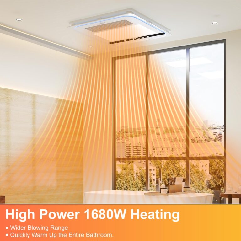Hawkrown 4 in 1 Bathroom Exhaust Fan with Light, 1760W Bathroom Heater Fan Light Combo, 190 CFM 1.0 Sone Exhaust with Heater, Ventilation for Home, Bath, Hotel - Image 5