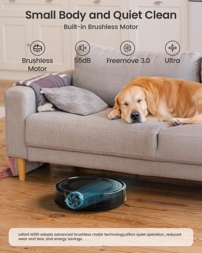 Lefant M310 Robot Vacuum Cleaner, 4500Pa Powerful Suction, PreciSense Obstacle Avoidance, Mini, Quite, 160 Mins Self-Charging Robotic Vacuums, App/Voice/Remote, Ideal for Pet Hair Hard Floors, Black - Image 7