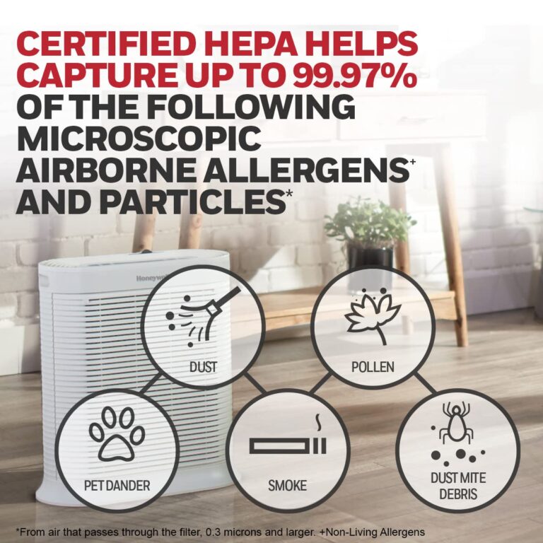 Honeywell AllergenPlus HEPA Air Purifier, Airborne Allergen Reducer for Extra Large Rooms, Reduces Allergens, Smoke, Wildfire Smoke, Pollen, Pet Dander and More, White, HPA304 - Image 5