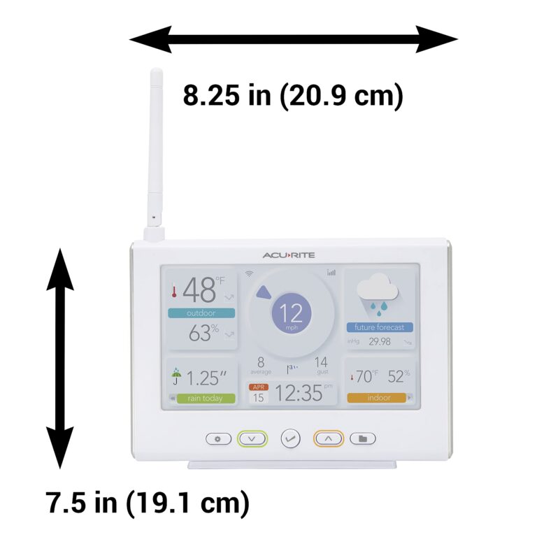 AcuRite Iris Wireless Weather Station with HD Direct-to-Wi-Fi Display, Lightning Sensor, Indoor/Outdoor Temperature and Humidity, Wind Speed/Direction, Rain Gauge, and Barometer (01532M), White - Image 2